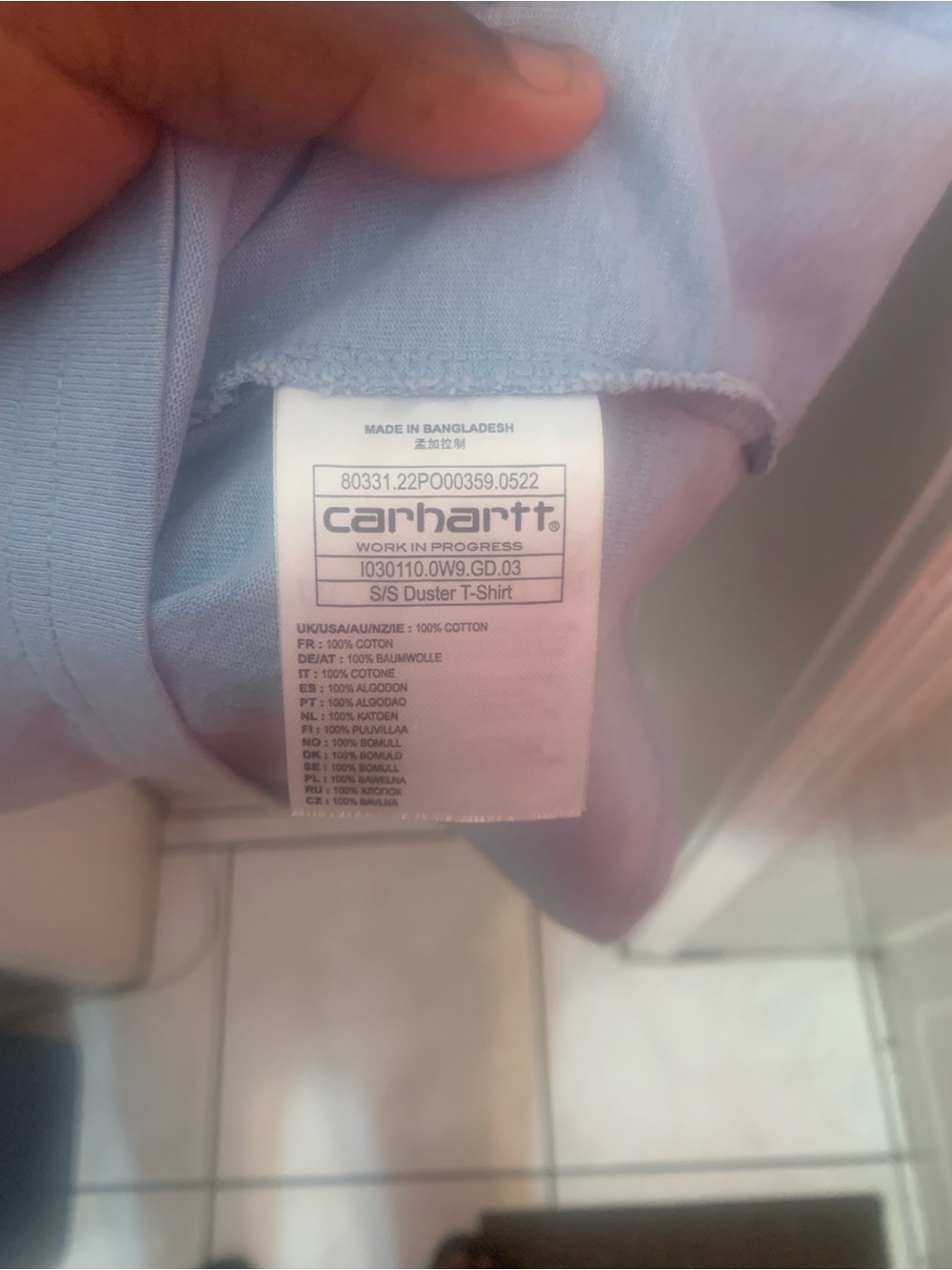 Carhartt Light Lavender Short Sleeve Tee